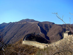 Great Wall and mountains