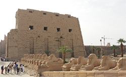  Karnak Temple sphinxes and outer wall