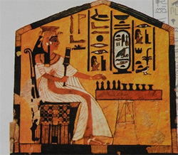 Tomb painting - Queen Nefertari playing chess