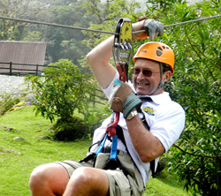 Don on the zip line