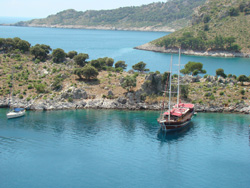 Gulet in Turquoise Coast cove